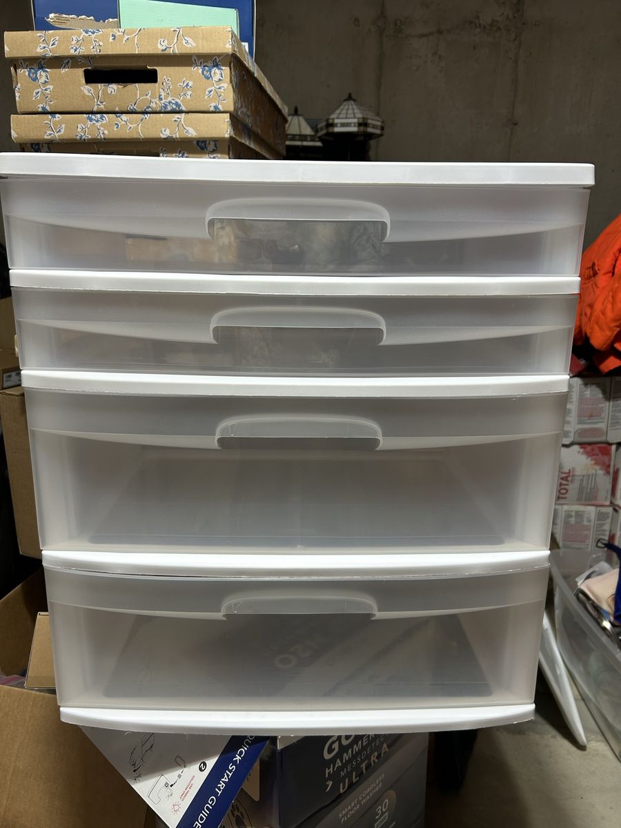 Large 4 Drawer white storage Sterilite