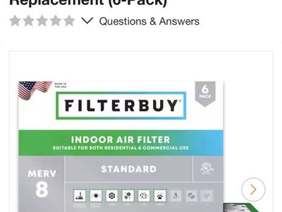 Filterbuy 28x28x1 MERV 8 FPR 5 Dust Defense Pleated HVAC AC Furnace Air Filters (6-Pack)