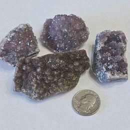 Sparkly Amethyst crystal lot with rare brown