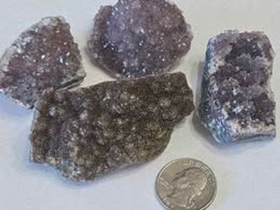 Sparkly Amethyst crystal lot with rare brown