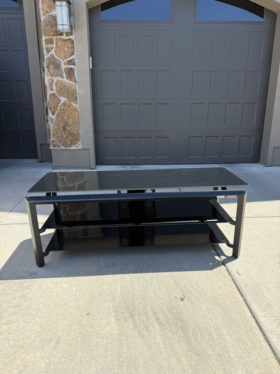 Sleek Black Glass TV Stand - FREE DELIVERY