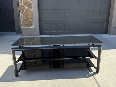 Sleek Black Glass TV Stand - FREE DELIVERY
