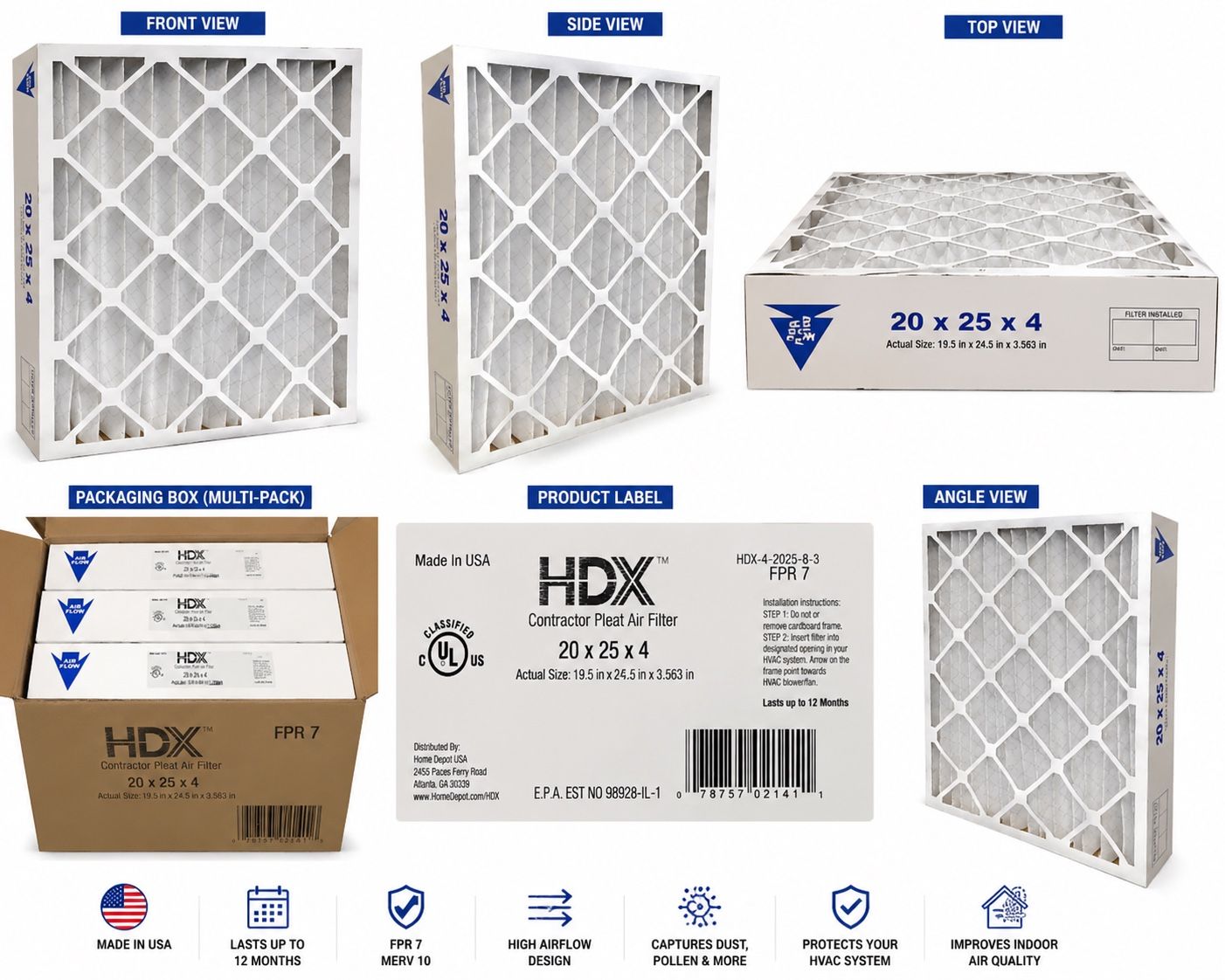 HVAC HDX 20x25x4 Contractor