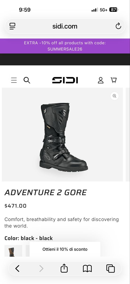 Sidi Adventure 2 Gore-Tex Motorcycle Boots Black