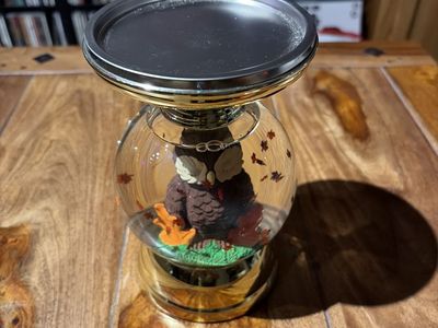 Bath & Body new Autumn Owl Snow Globe Candle Holder