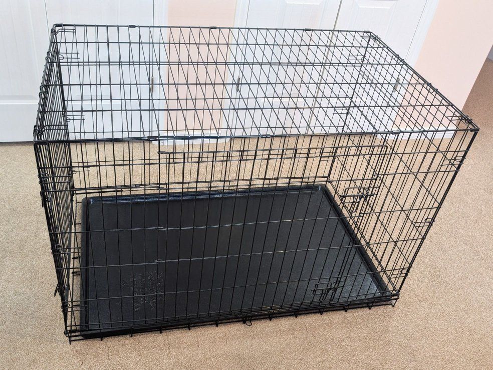 Dog Crate, X-Large, Two Doors, Folding, Like New
