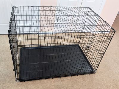 Dog Crate, X-Large, Two Doors, Folding, Like New
