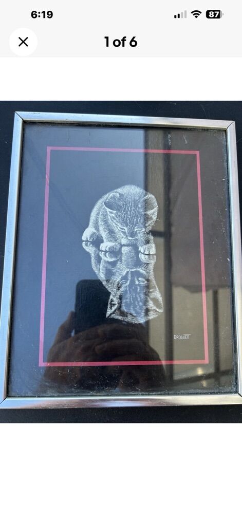 Rudy Droguett Kitten Print “Reflections” Wall Art