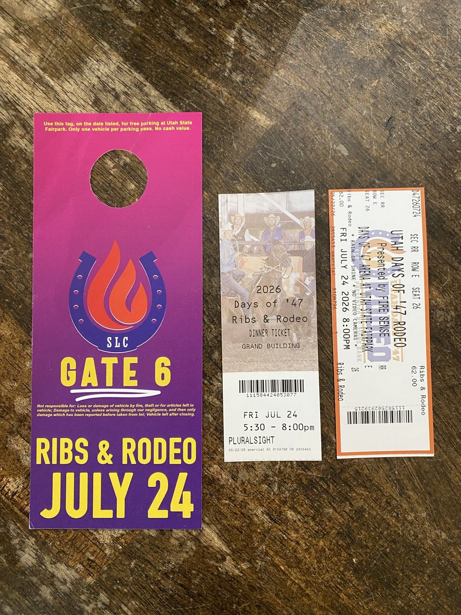 Days of '47 Ribs & Rodeo Dinner Ticket & Parking Pass