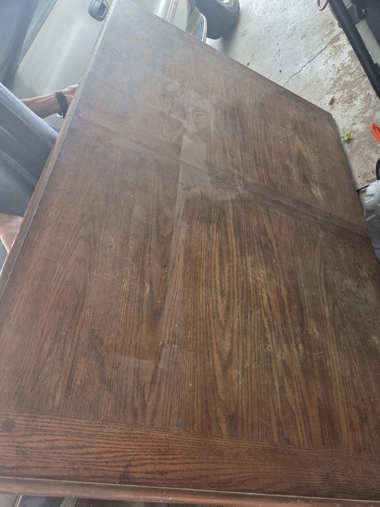 Vintage Wooden Dining Table Top with Leaf Extension Hardware