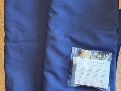 Pottery Barn Kids Navy Blue Lined Curtain Panel 84 x 44 Inches