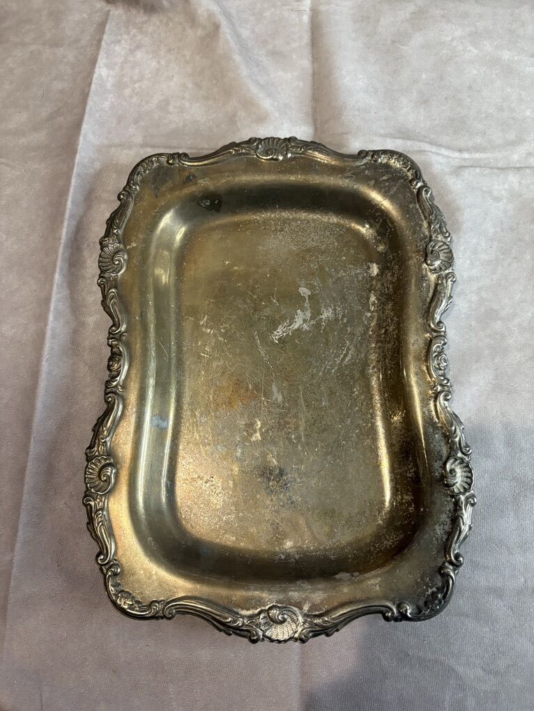 Vintage Silverplate Tray + F.B. Rogers Bowl