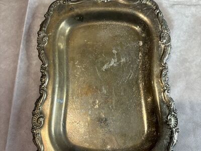 Vintage Silverplate Tray + F.B. Rogers Bowl