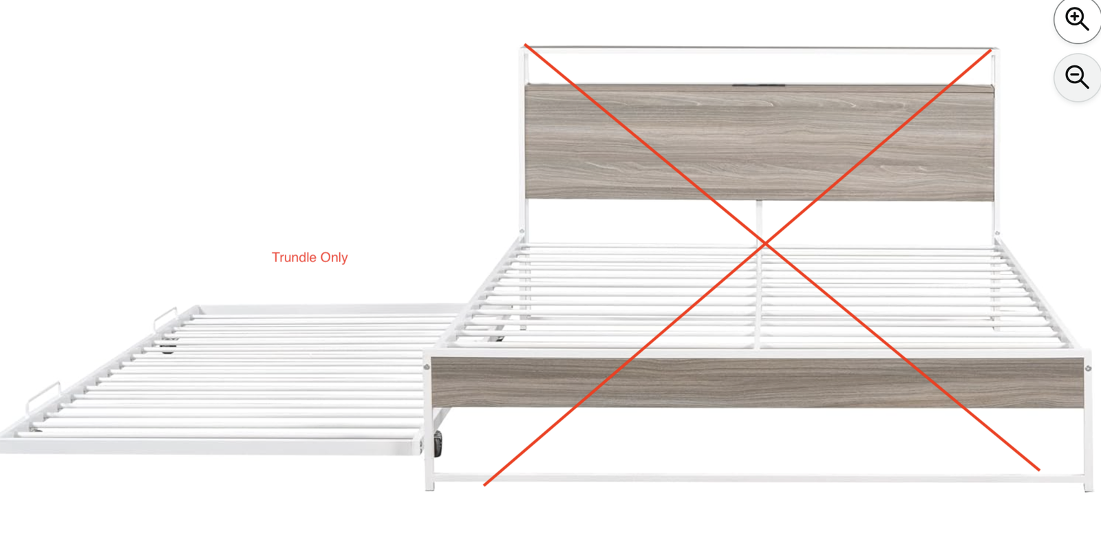 Twin Size LostCat Trundle Metal Bed Frame with wheels