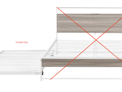 Twin Size LostCat Trundle Metal Bed Frame with wheels