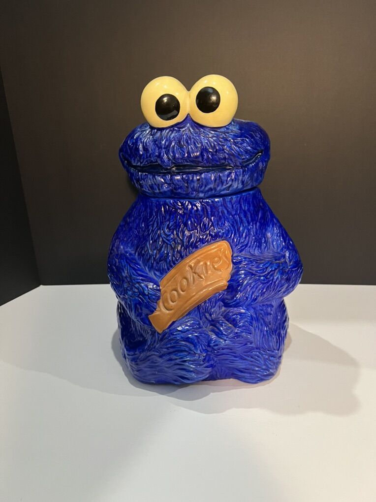 Vintage Cookie Monster ceramic cookie jar.