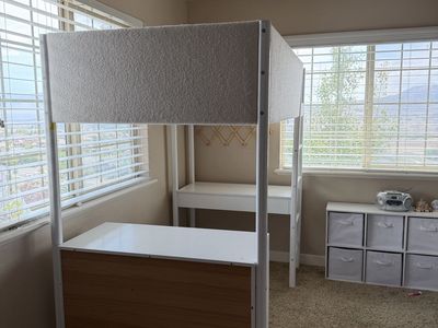 Loft bed with desk and dresser