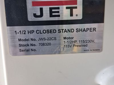 Jet JWS-22CS wood shaper