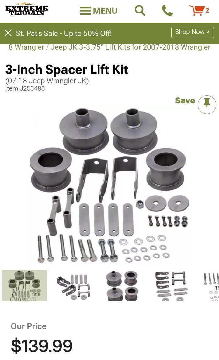Jeep wrangler 3"coil block Lift kit New in box