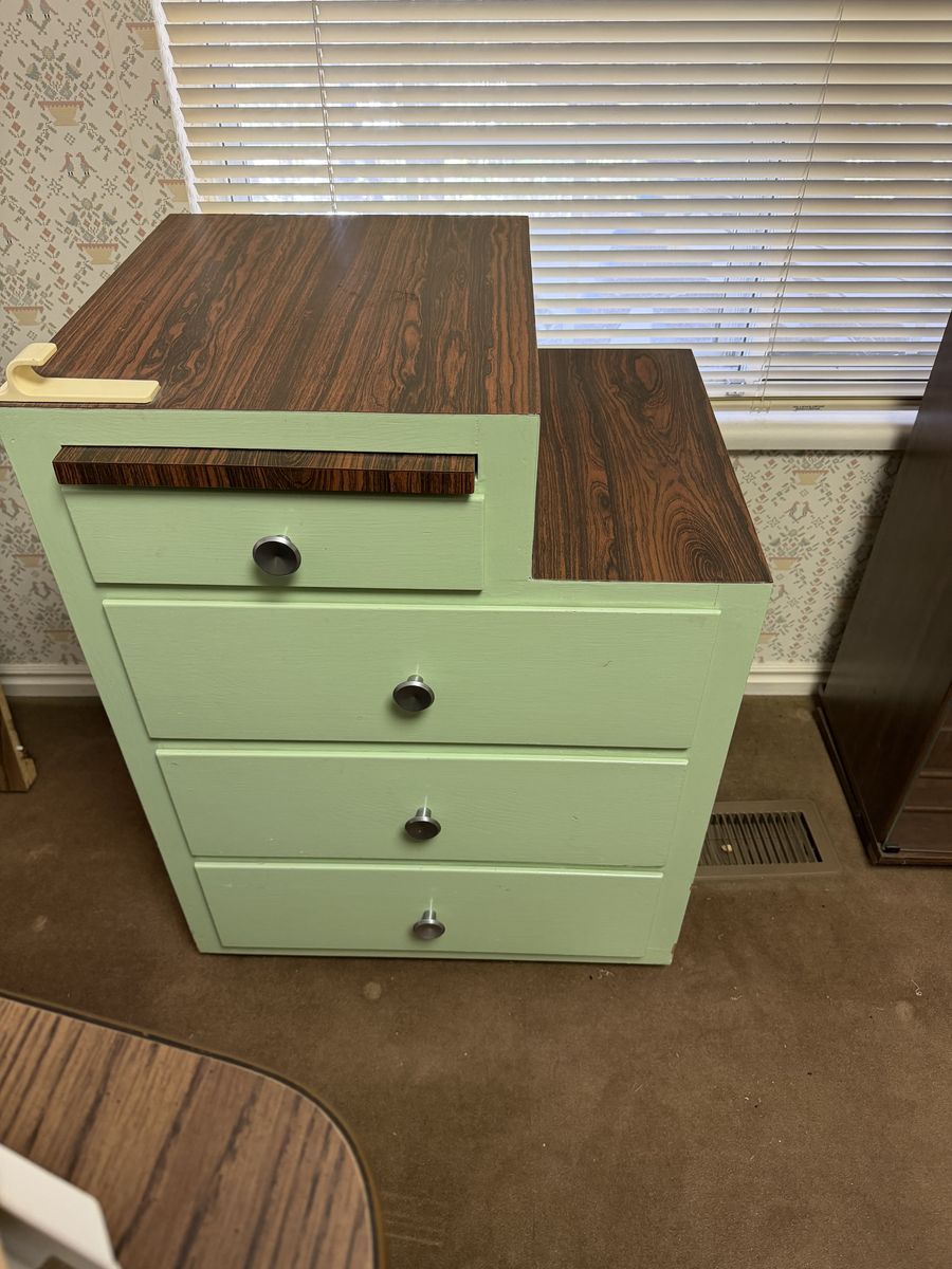 Vintage Mid-Century Sewing / Craft Cabinet with Pull-Out Work Surface $350