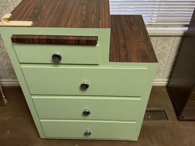 Vintage Mid-Century Sewing / Craft Cabinet with Pull-Out Work Surface $350