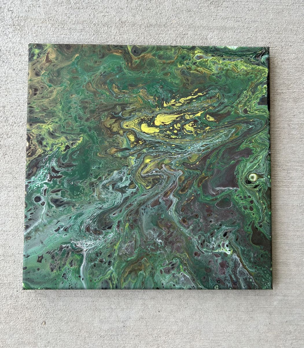 Abstract Canvas Art Work - 12 In x 12 In