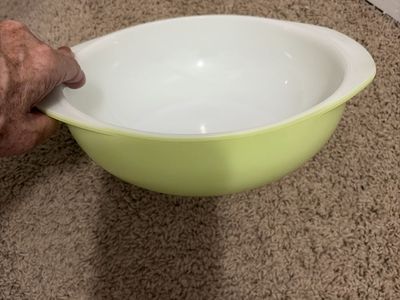 Vintage Pyrex Cinderella Mixing Bowl Spring Blossom Green Yellow 444 4 Qt Large