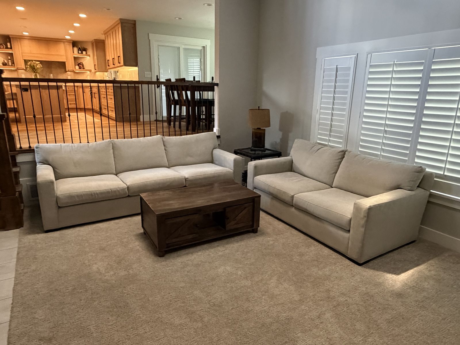 Crate and Barrel Axis  Sofa and Loveseat (3-Seater & 2-Seater) - Comfortable & Clean Couch Set