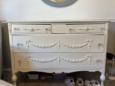 White Antique Dresser