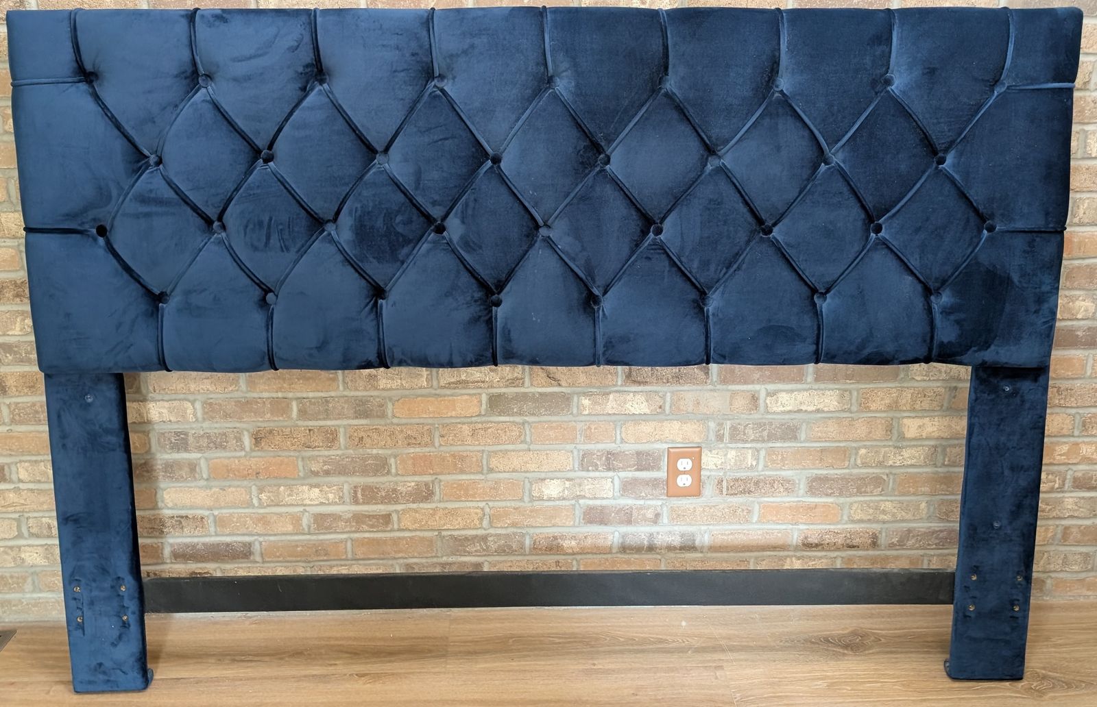 Blue Velour King Headboard