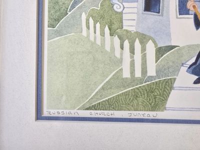 Rie Muñoz Russian Church, Juneau Signed, 122/750