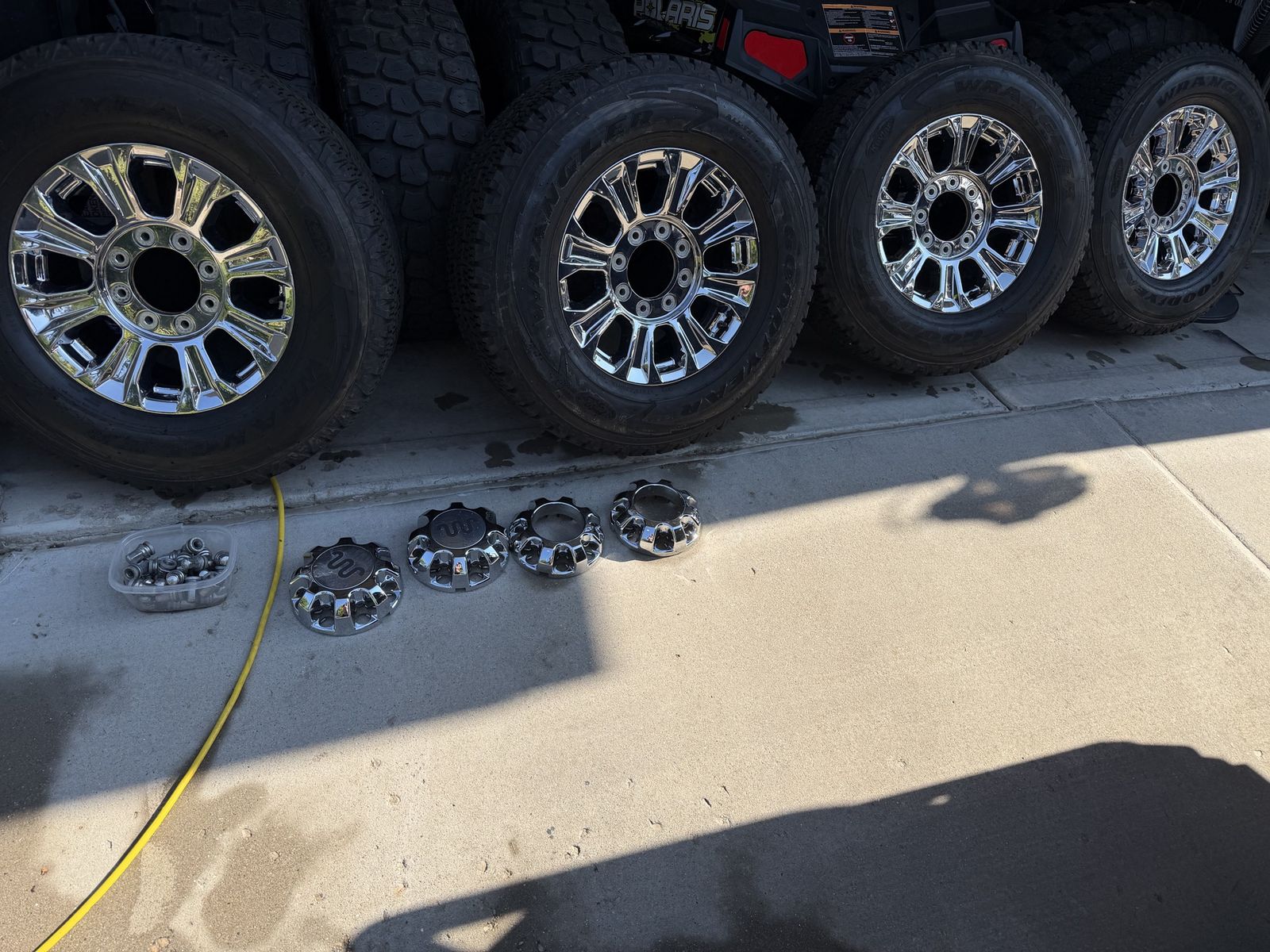 $600 OBO 275 75 R18 Goodyear Wrangler All-Terrain Adventure Tires on 2017 Ford 8 x 170 King Ranch Wheels