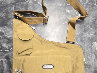 Baggallini Olive Green Nylon Crossbody Bag with Multiple Pockets - Adjustable Strap