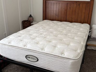 Full size mattress with frame and headboard