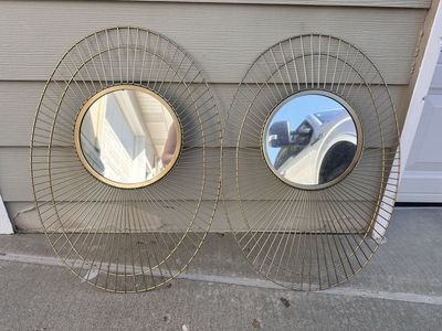 2 Identical Gold Mirrors