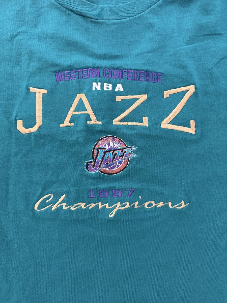 Vintage Lee Sport Utah Jazz 1997 Western Conference Champions Shirt 2XL Teal