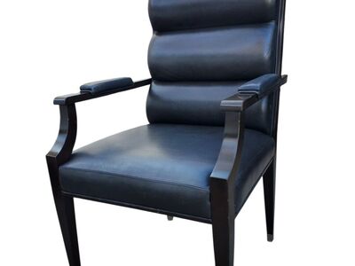 Stunning MCM Style Black Leather Arm Chair