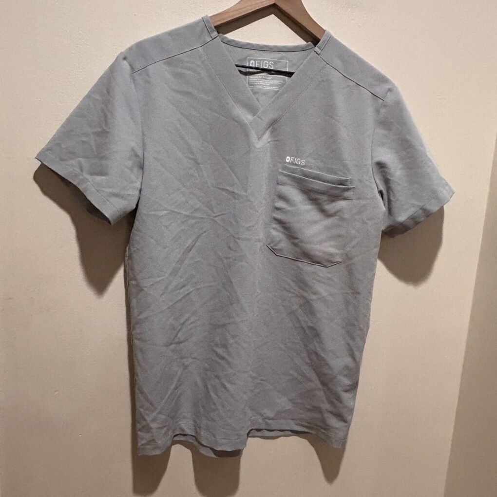 Figs Technical Collection Grey Scrubs Shirt Men XS