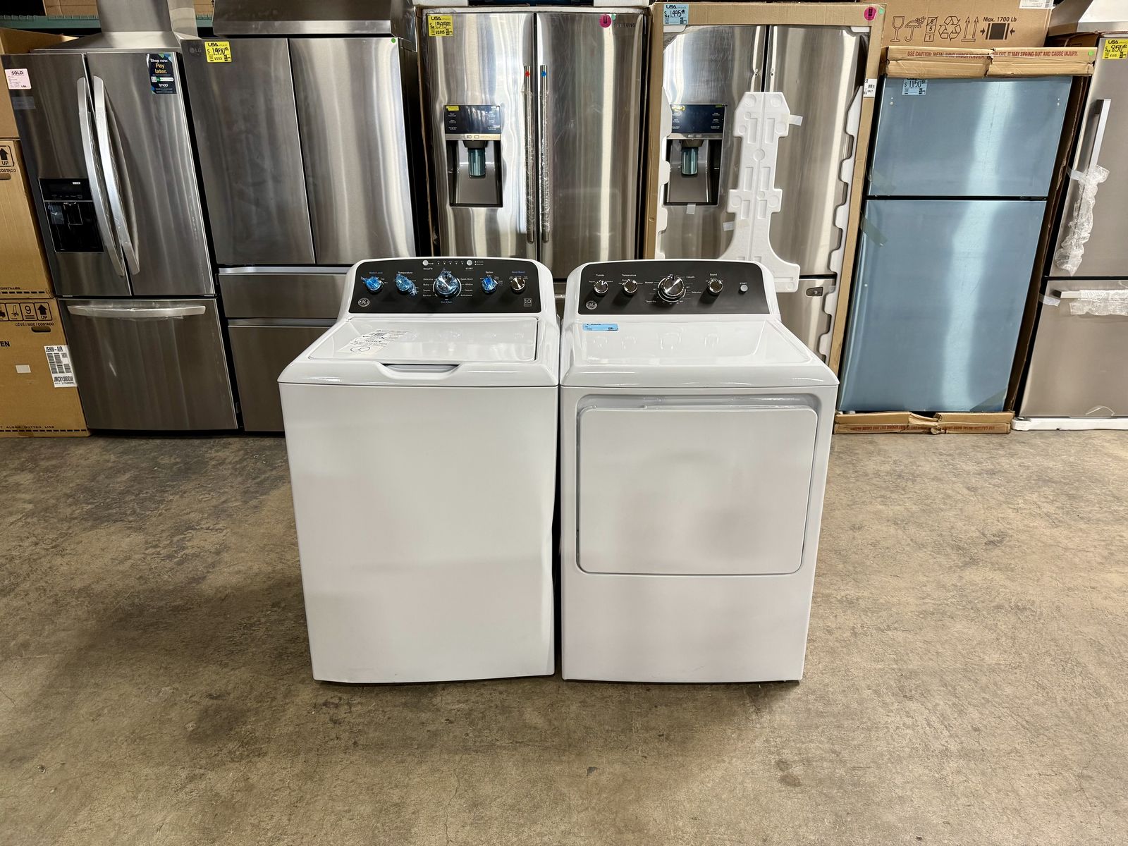 GE WASHER AND DRYER SET WITH WARRANTY