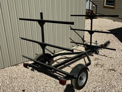 Custom Multi-Tier Utility Trailer with Canoe / Kayak Storage Rack