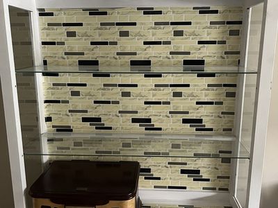 WHITE HUTCH WITH LIGHTS