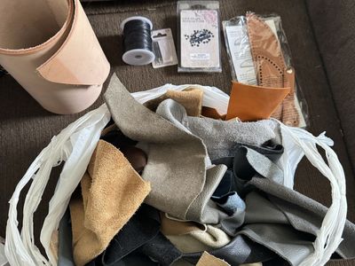 Tooling leather and leather scrap pieces