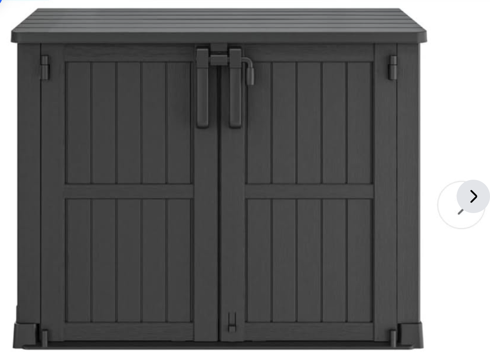 New in Box, Horizontal Storage Shed29.1"D x 51.1"W x 43.3"H Resin Storage Shed 36 Cu. Ft. Capacity