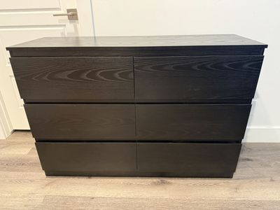 Brand New Modern Black 6 Drawer Dresser