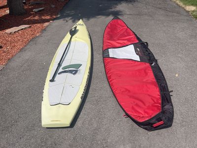 Boardworks Surf Racing Stand Up Paddleboard (SUP) with Case & Paddle - Excellent Condition