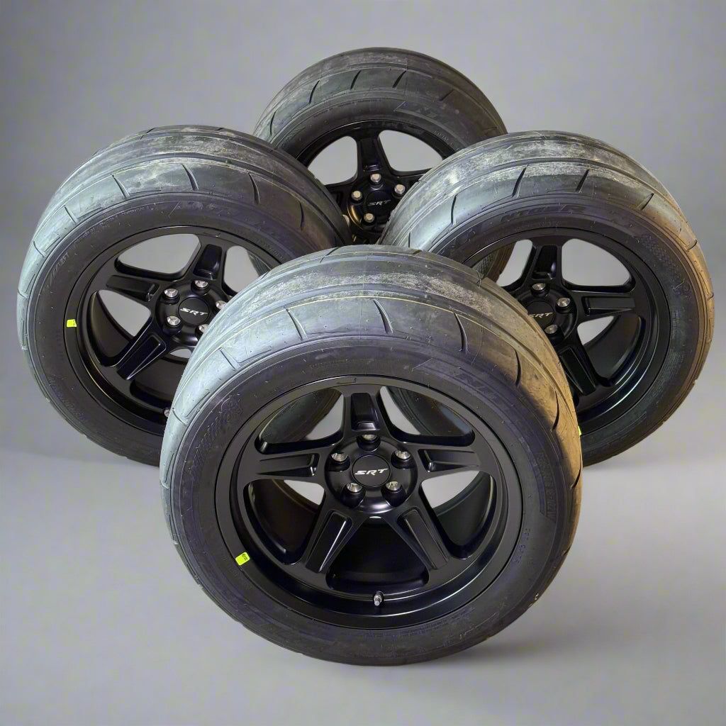 SRT (SET OF 4) Dodge Challenger SRT Demon Wheels & Tires Sz P315/40R18 102W, DOT 3M53917 Black