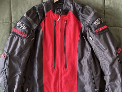 Joe Rocket Men's Black/Red Motorcycle Riding Jacket - Size L, Armored, Ventilated