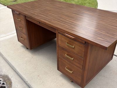 Former Bishops desk! Wood Office Desk with Drawers - great condition. Executive Style