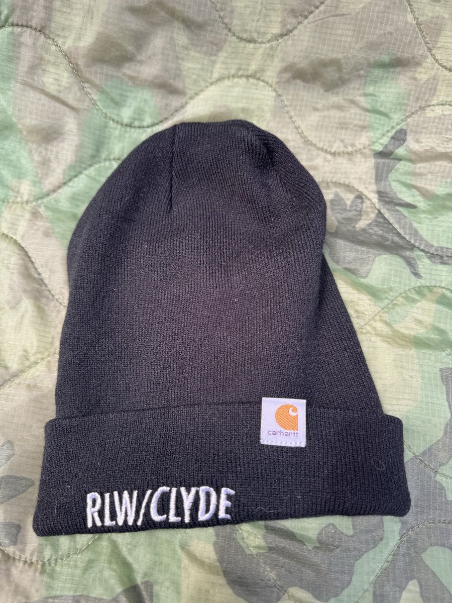 Carhartt Cuffed Knit Beanie Black Custom Embroidered RLW/CLYDE