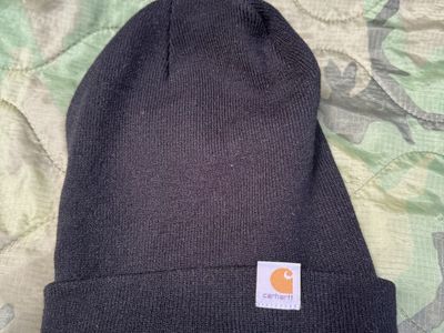 Carhartt Cuffed Knit Beanie Black Custom Embroidered RLW/CLYDE